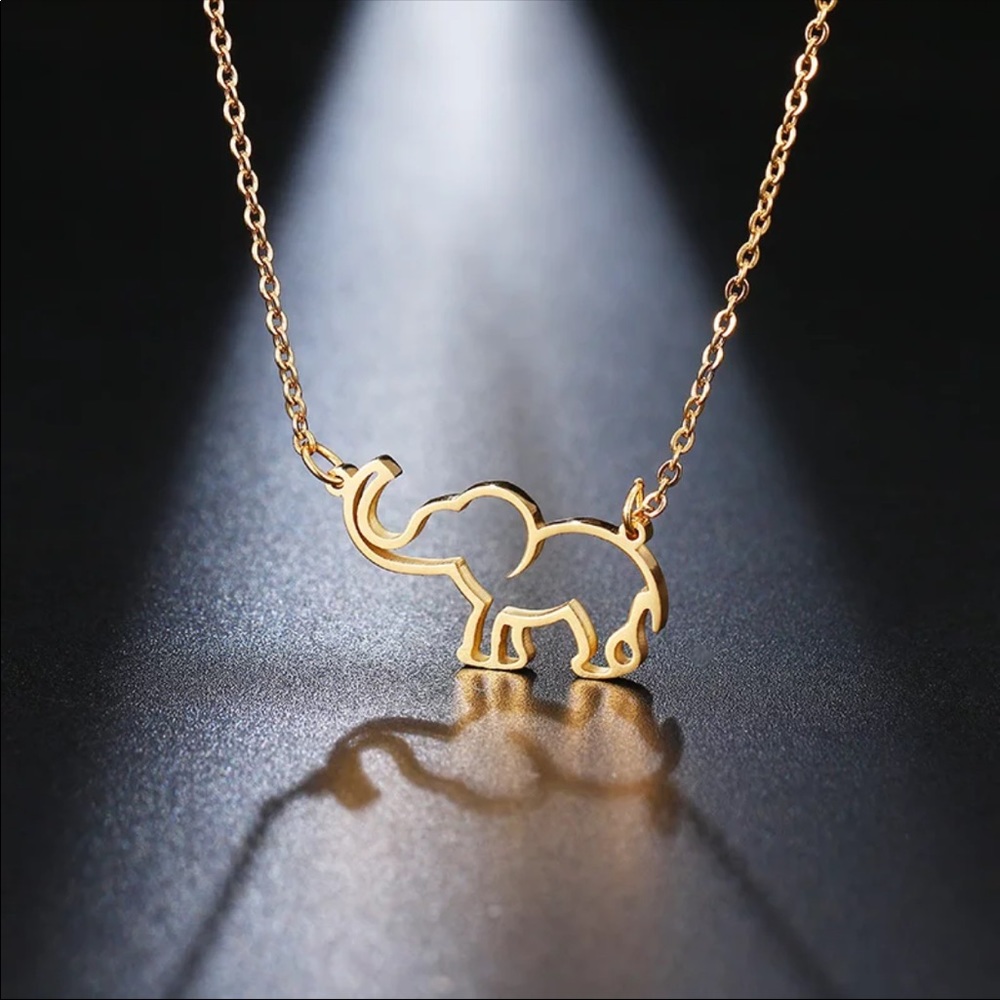 Gold elephant necklace